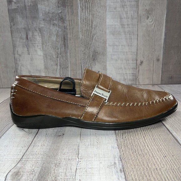 Perry Ellis Portfolio Men's Stanford Loafers Leather Shoes Brown Size 9 PP8509D - Picture 5 of 15